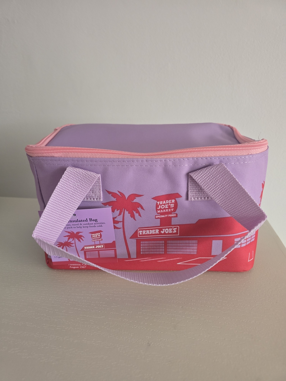 Trader Joe's Mini Insulated Tote Bag - Red and Pink Or Purple